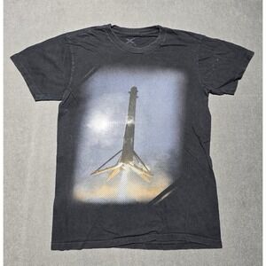 SpaceX Rocket Launch Photo Black T-Shirt Small Falcon Elon Musk LG Blastoff‎